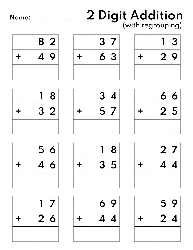 addition with regrouping worksheet addition with regrouping worksheet