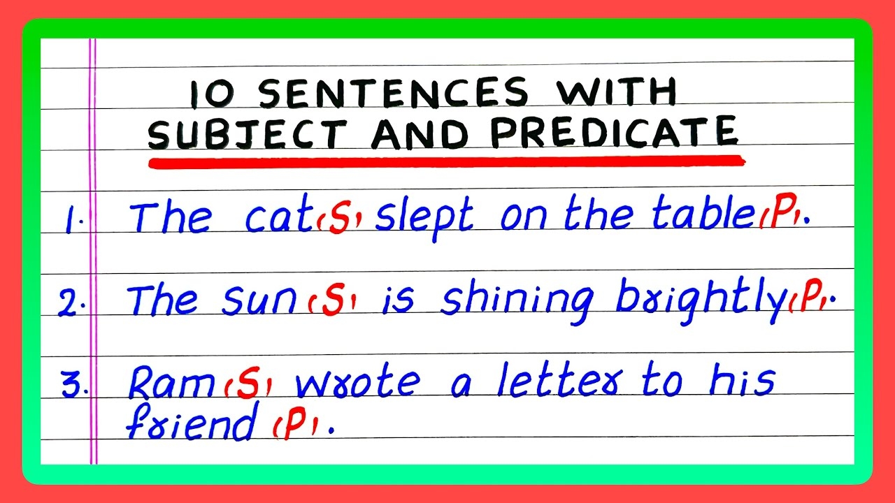 10 Sentences With Subject And Predicate Sentences With Subject And Predicate YouTube 10 Sentences With Subject And Predicate Sentences With Subject And Predicate YouTube