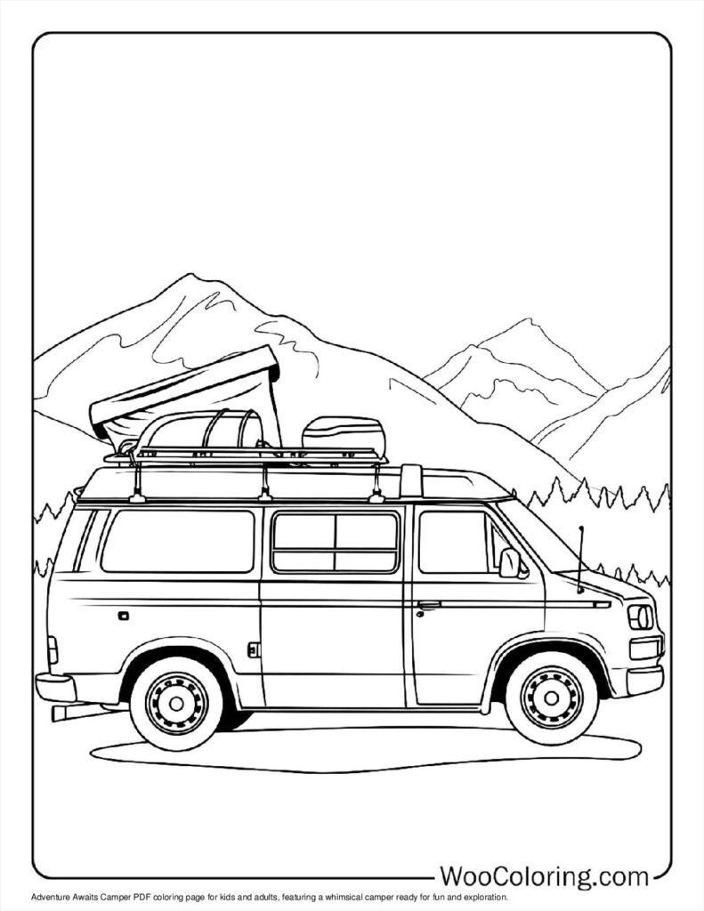 100 Camper RV Coloring Pages Free PDF To Print Woo Coloring