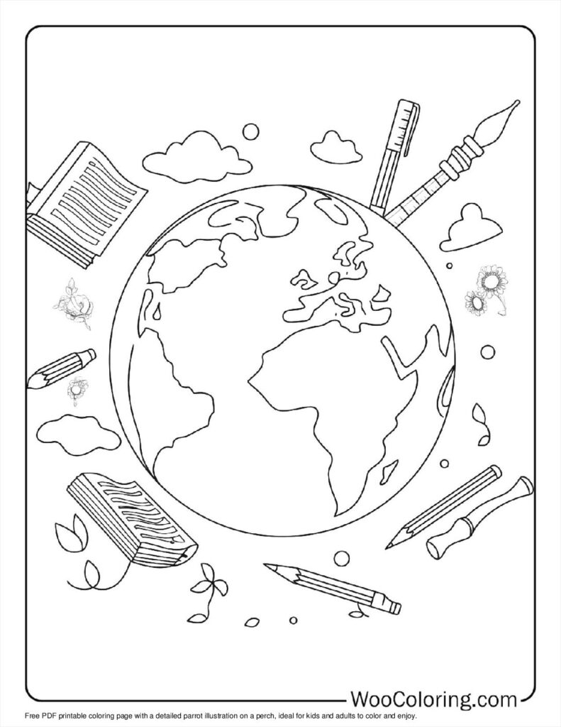 coloring pages of the earth