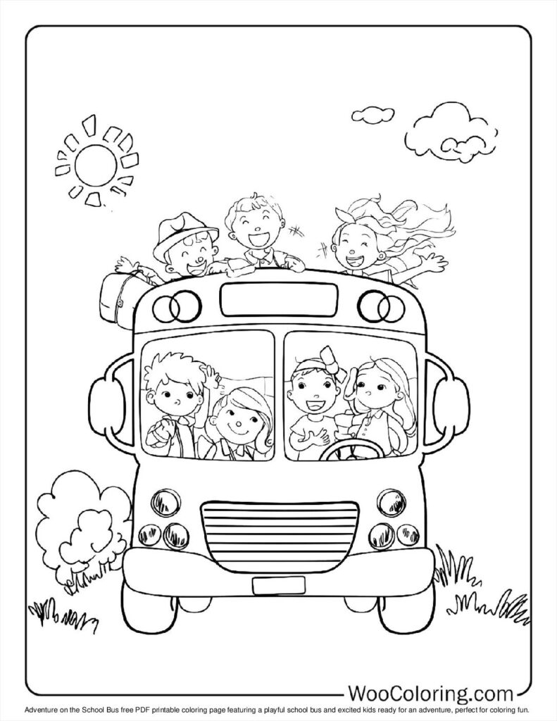 100 School Bus Coloring Pages Free PDF To Print Woo Coloring