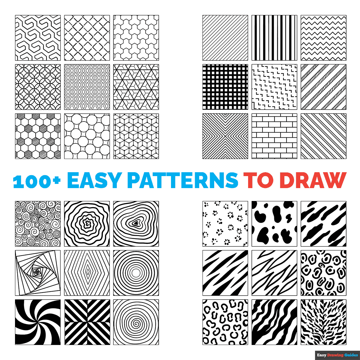 108 Easy Cool Patterns To Draw For Beginners Really Easy Drawing Tutorial