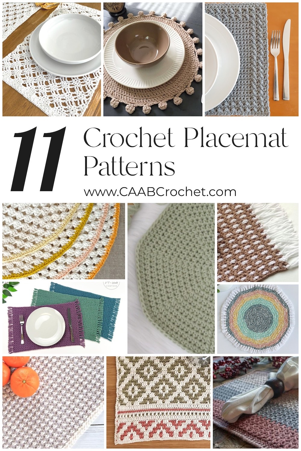 11 Crochet Placemat Patterns CAAB Crochet