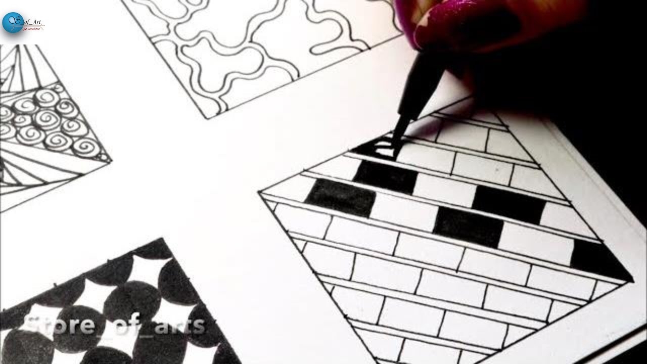 12 EASY Drawings patterns tricks abstract Drawings Designs Part 2 YouTube