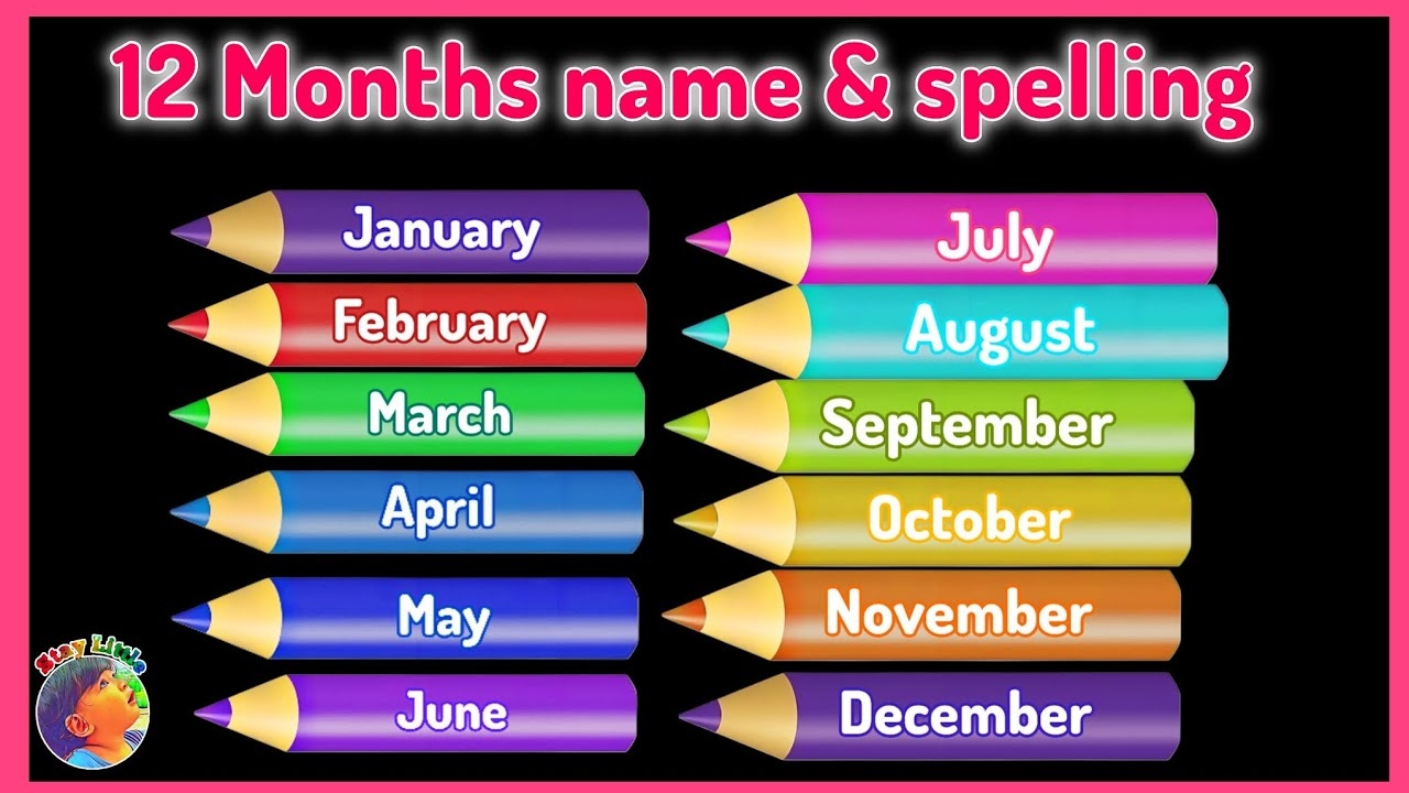 12 Months Name And Spelling In English Months Of The Year In English Stay Little Channel YouTube