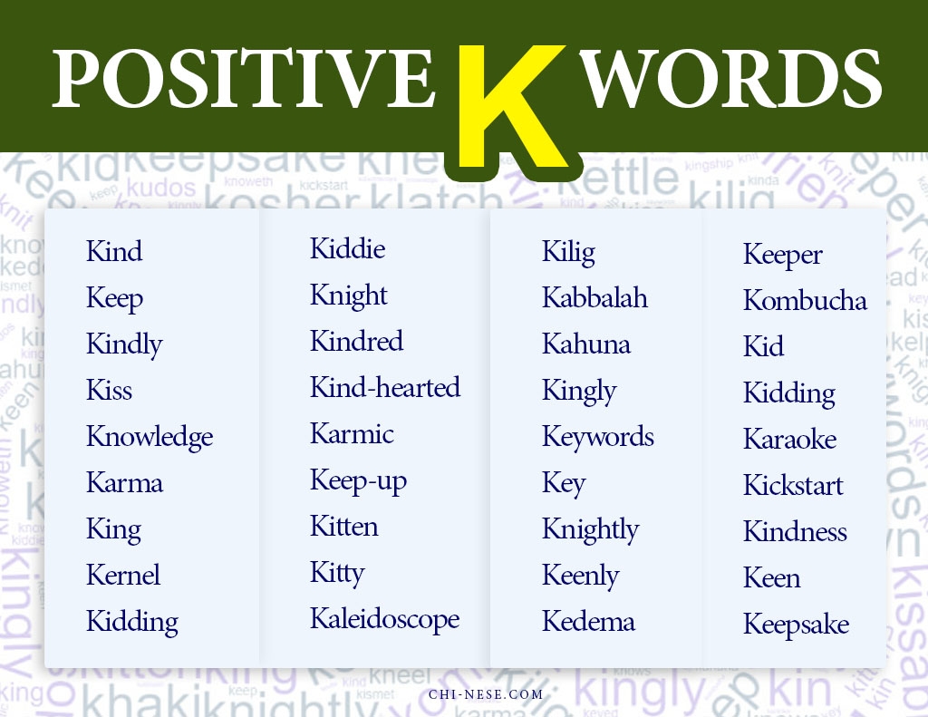 positive adjectives beginning with k