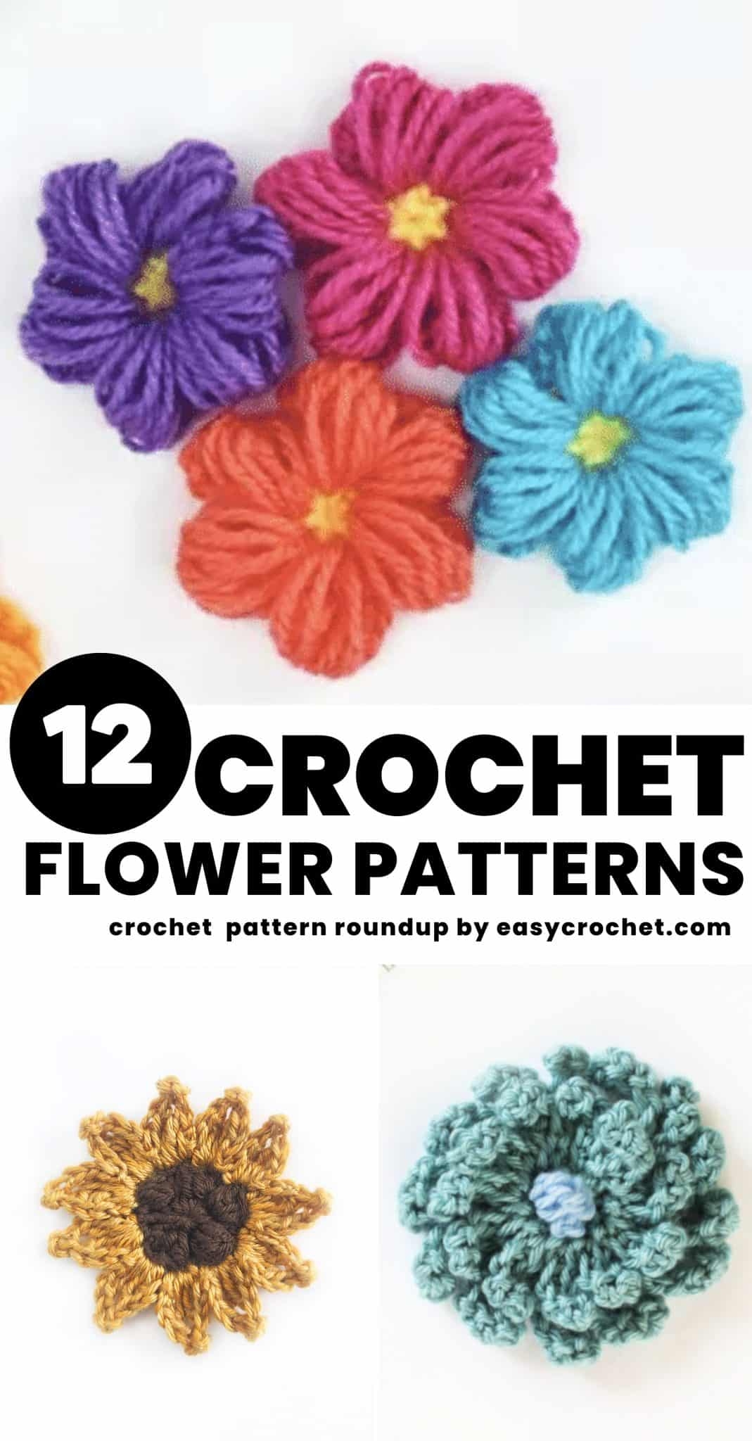 10 free crochet flower patterns