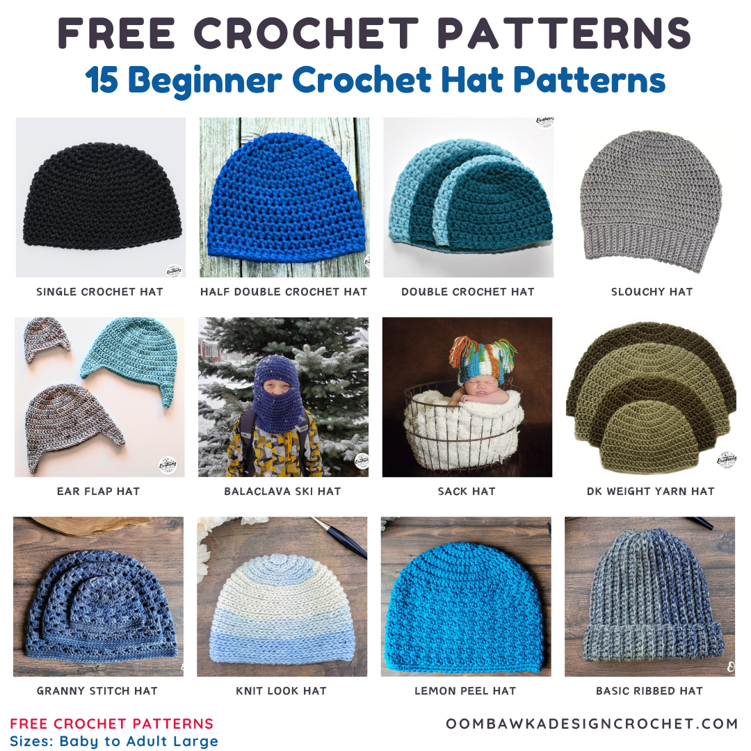 15 Easy Beginner Crochet Hat Patterns Free And Quick 