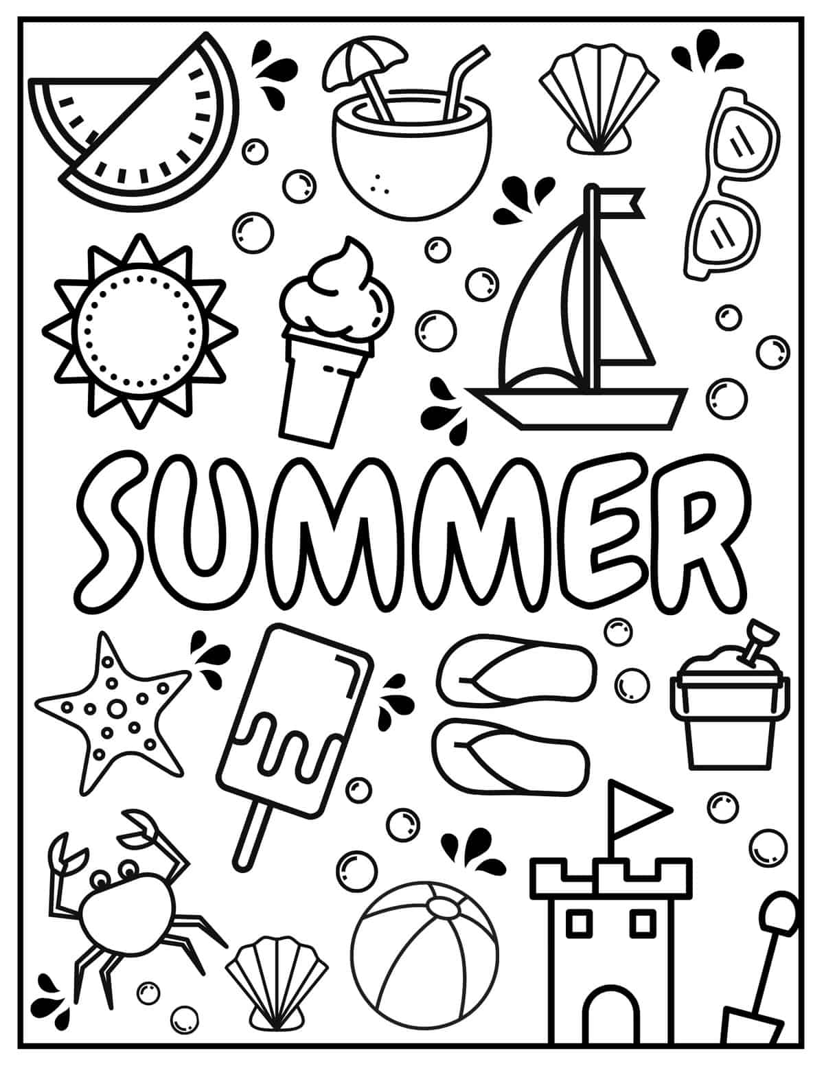 15 Free Summer Coloring Pages For Kids Prudent Penny Pincher Worksheets Library