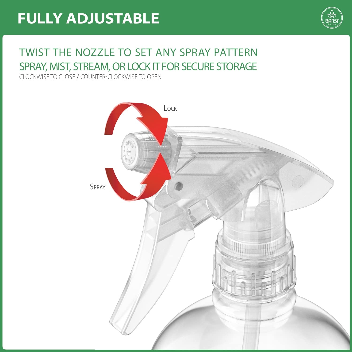 16oz Crystal Clear Spray Bottle Bar5F