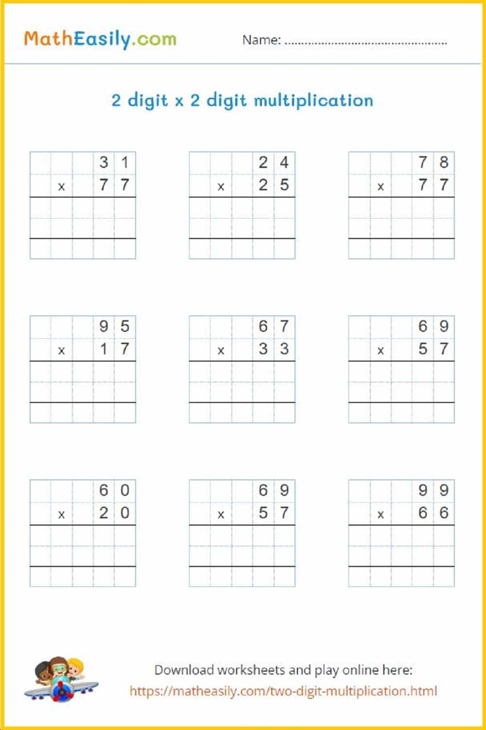 multiplying double digits worksheet multiplying double digits worksheet