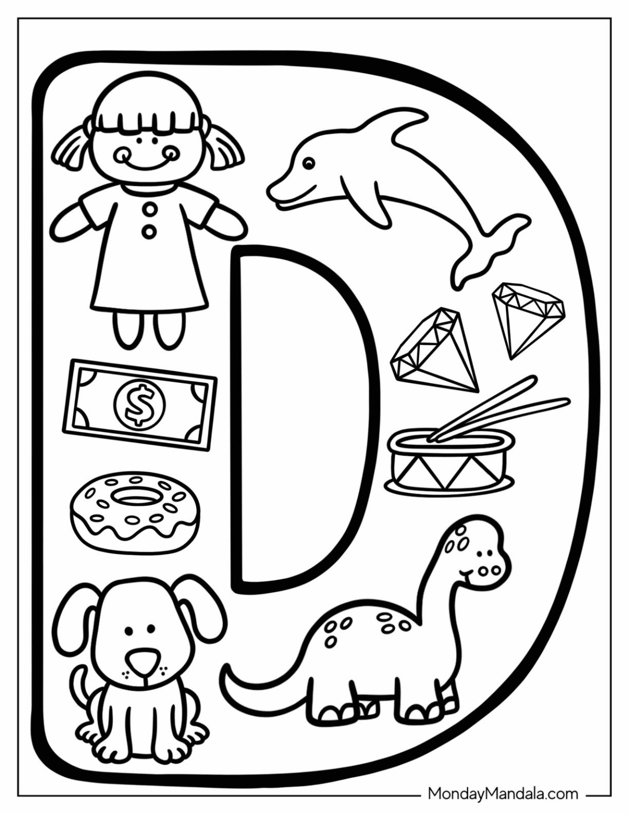 20 Letter D Coloring Pages Free PDF Printables 