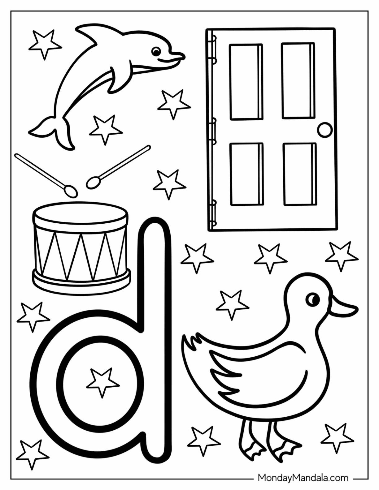20 Letter D Coloring Pages Free PDF Printables