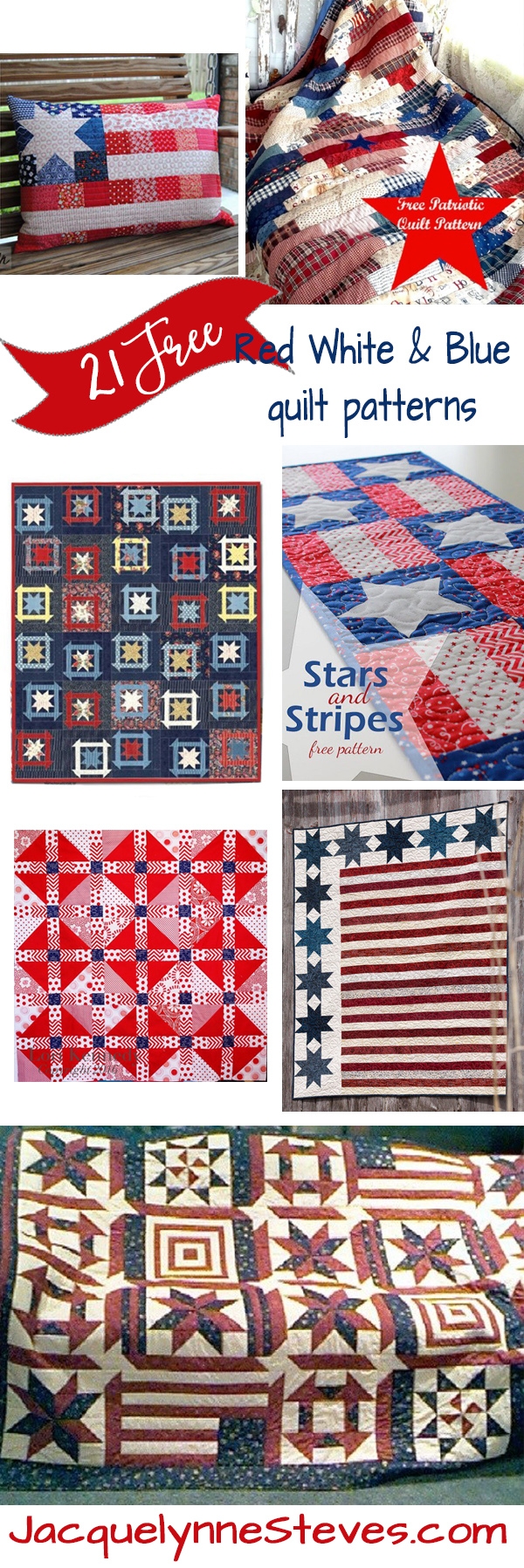21 Free Red White And Blue Quilt Patterns Jacquelynne Steves