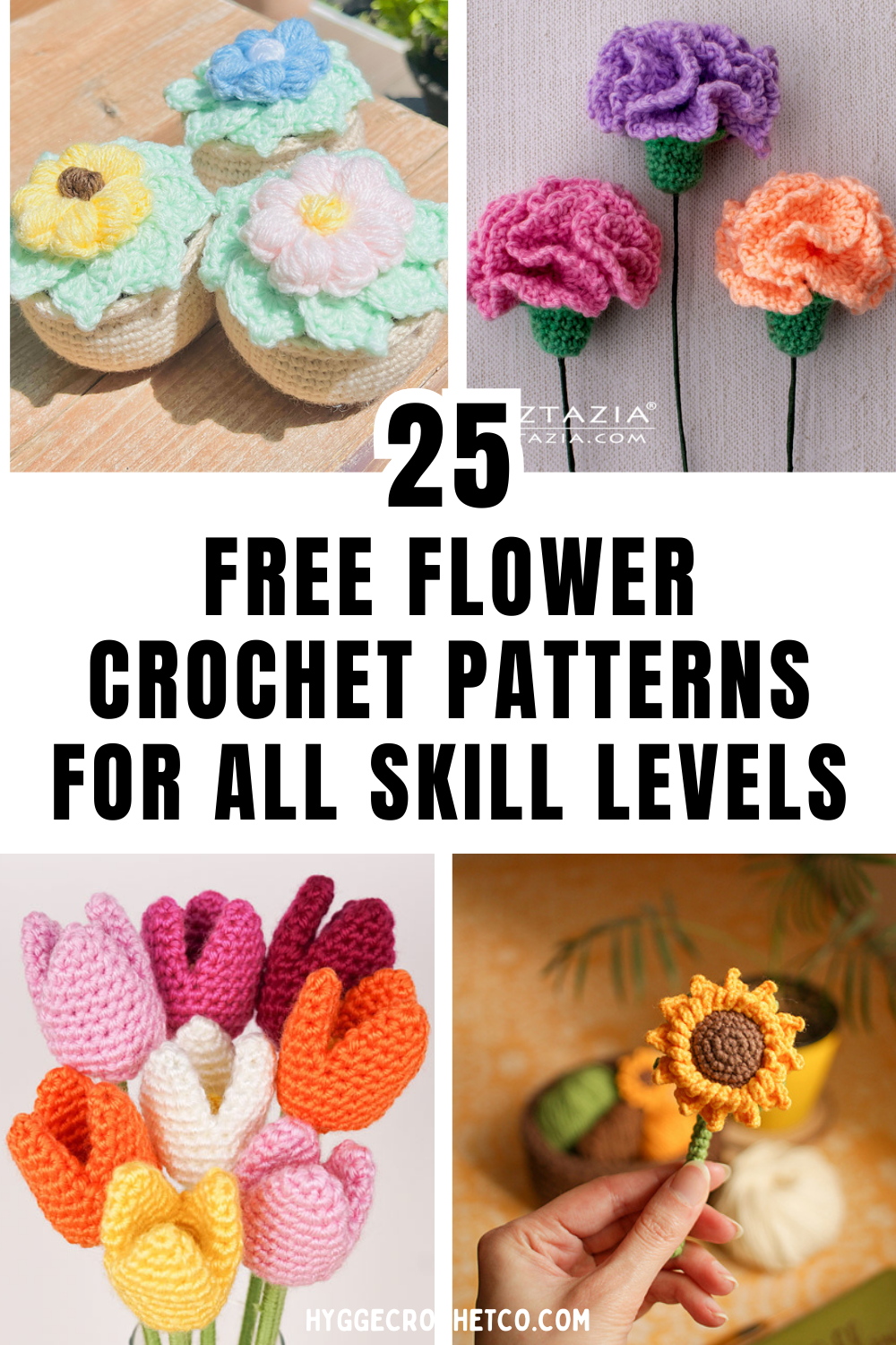 25 Free Crochet Flower Patterns For All Skill Levels Hygge Crochet Co 