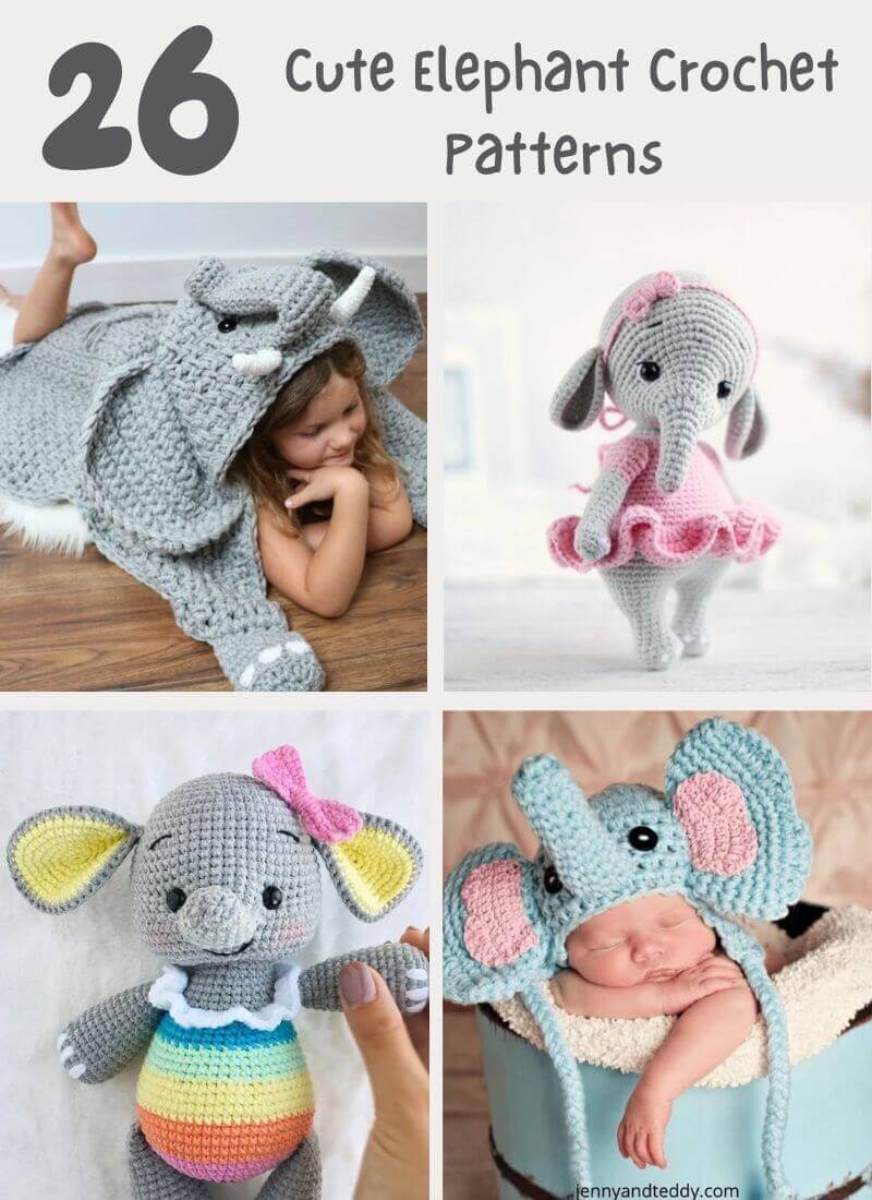 26 Adorable Elephant Crochet Patterns Zamiguz Handmade