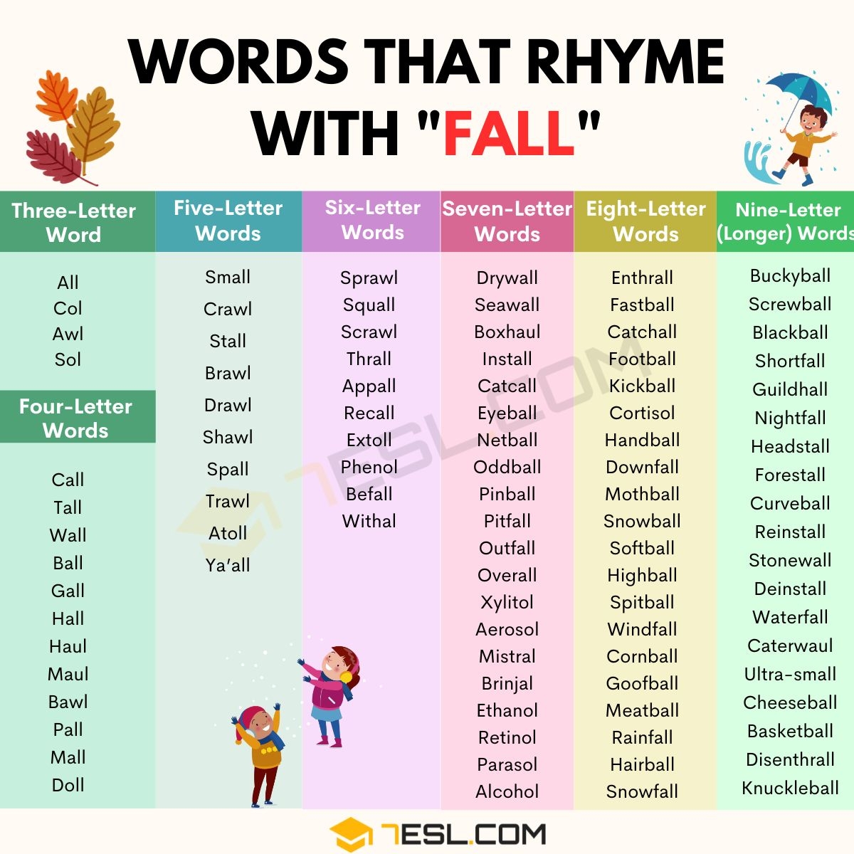 269 Words That Rhyme With Fall In English 7ESL 269 Words That Rhyme With Fall In English 7ESL