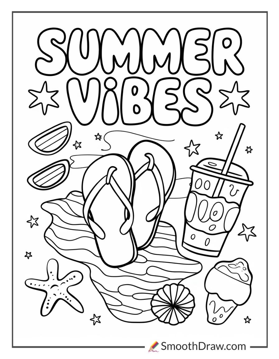 simple summer coloring pages