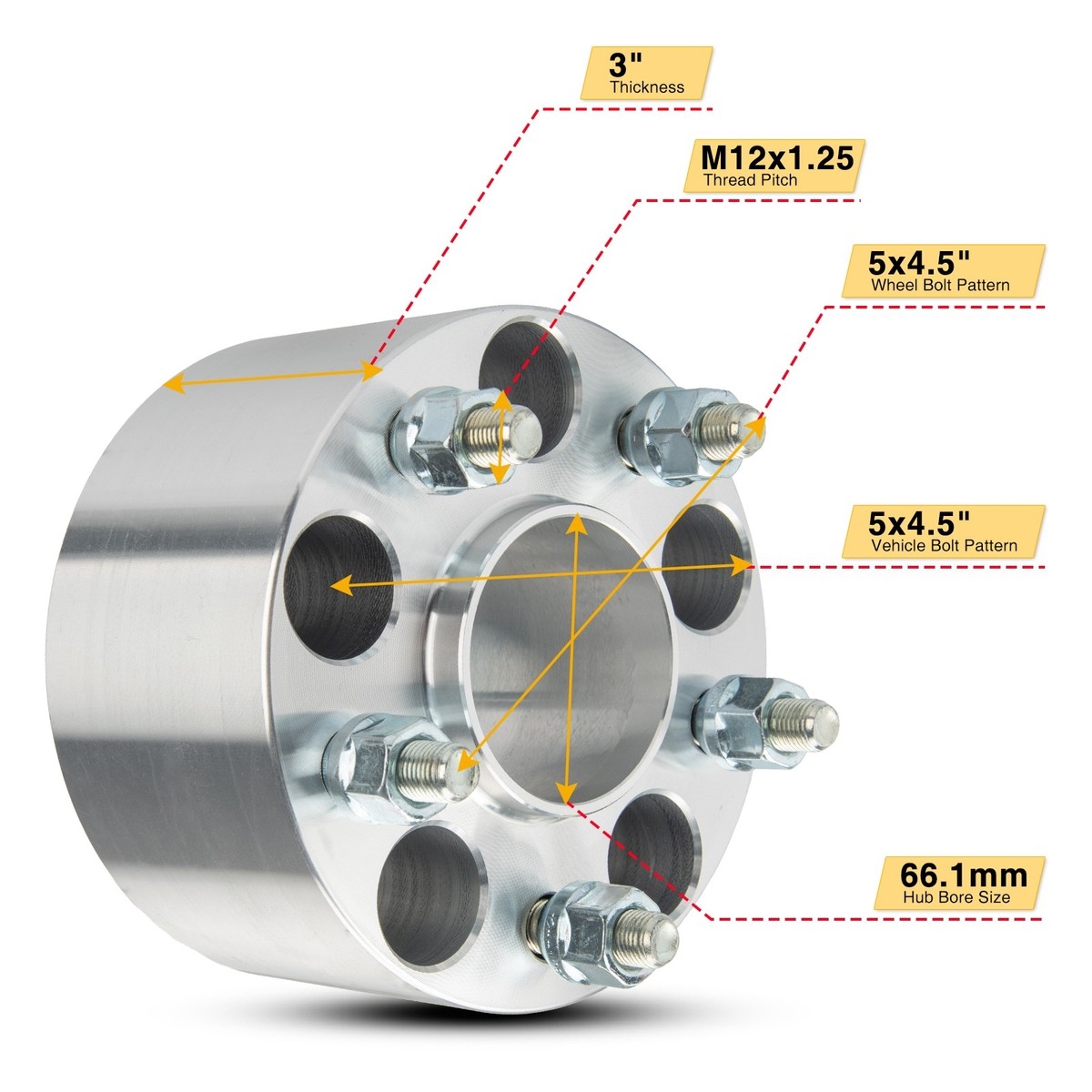 3 Inch Wheel Spacers 5x114 3mm 66 1mm M12x1 25 For Nissan Altima Sentra Pair EBay