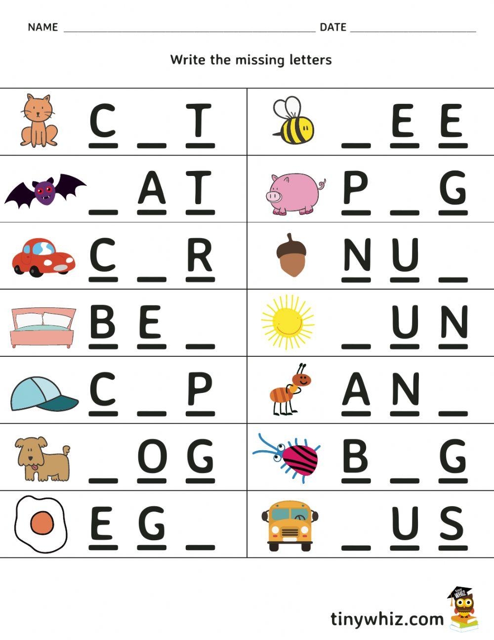 3 LETTERS WORD FILL IN THE BLANK Online Exercise For Live Worksheets Worksheets Library