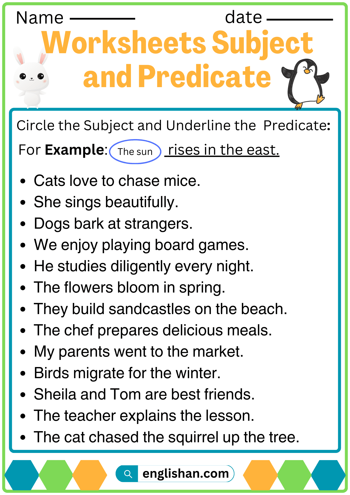 grammar subjects and predicates worksheet grammar subjects and predicates worksheet
