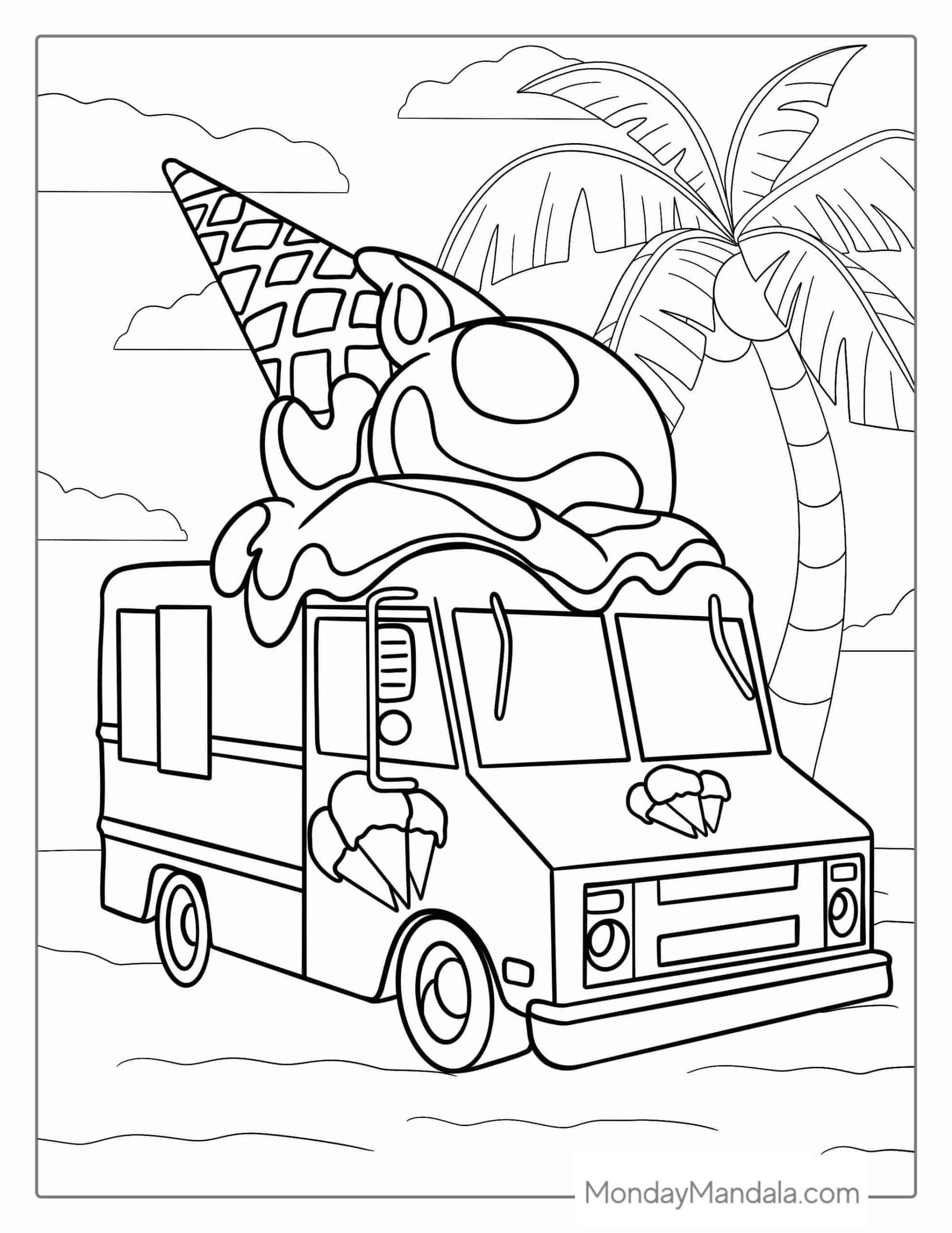 30 Ice Cream Coloring Pages Free PDF Printables 