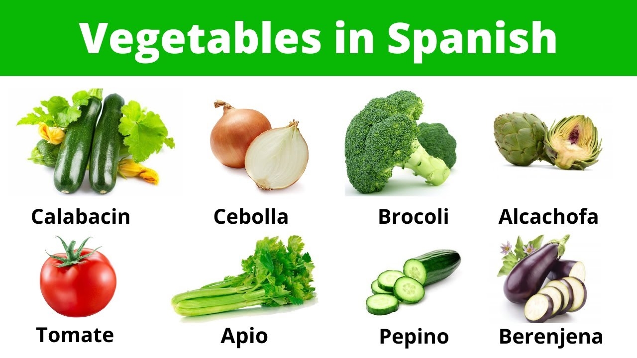 30 Vegetable Names In Spanish Las Verduras Vegetables Vocabulary In Spanish YouTube