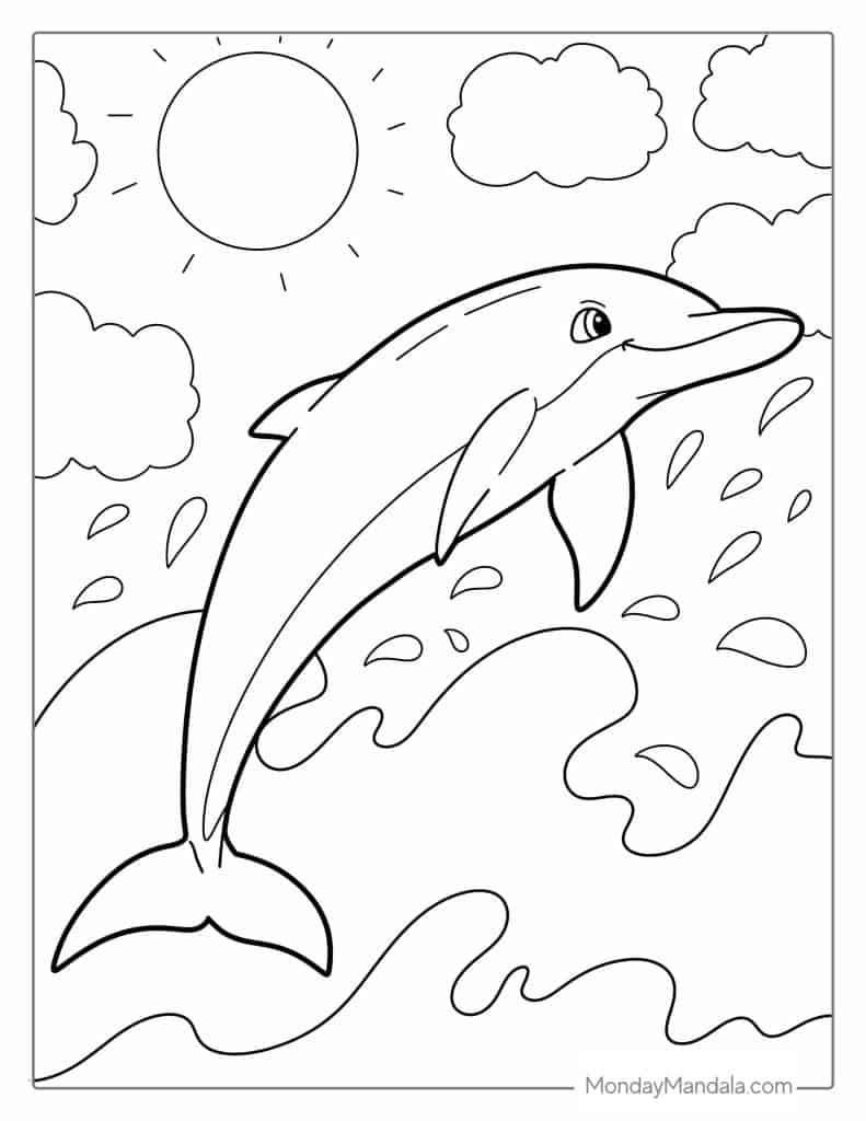 34 Dolphin Coloring Pages Free PDF Printables 