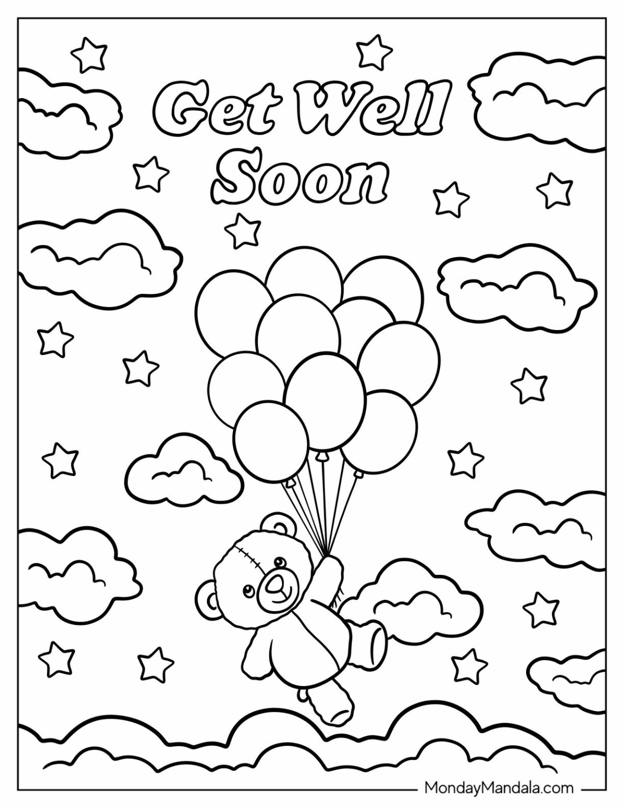 34 Get Well Soon Coloring Pages Free PDF Printables 