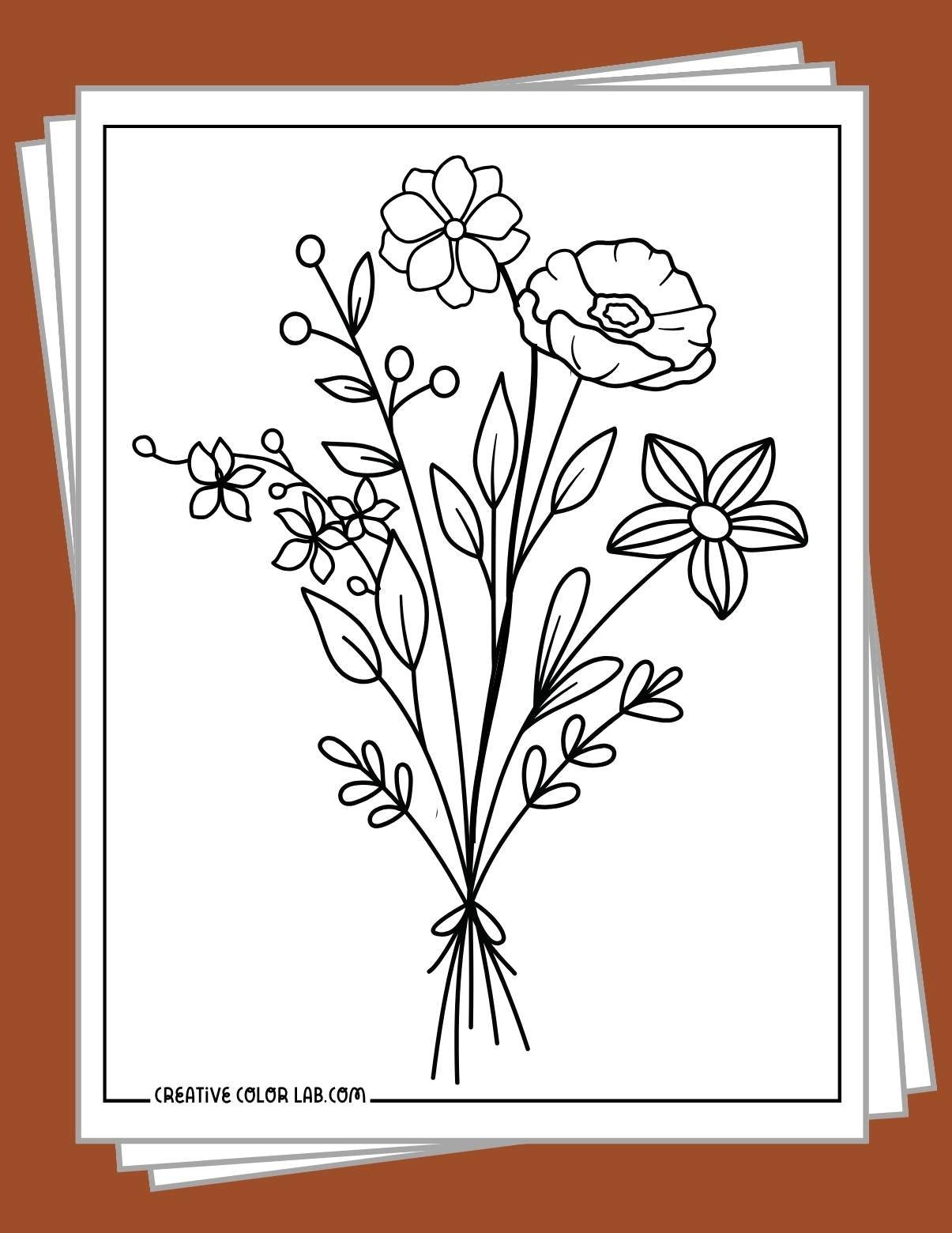 free flower coloring pages printable