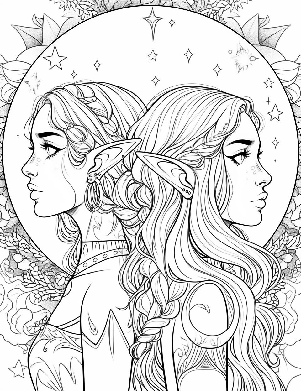 38 Stunning Elf Coloring Pages For Kids And Adults Our Mindful Life