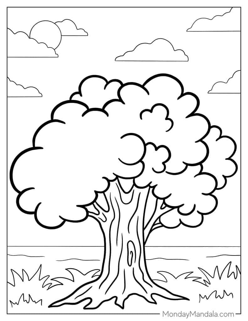 38 Tree Coloring Pages Free PDF Printables