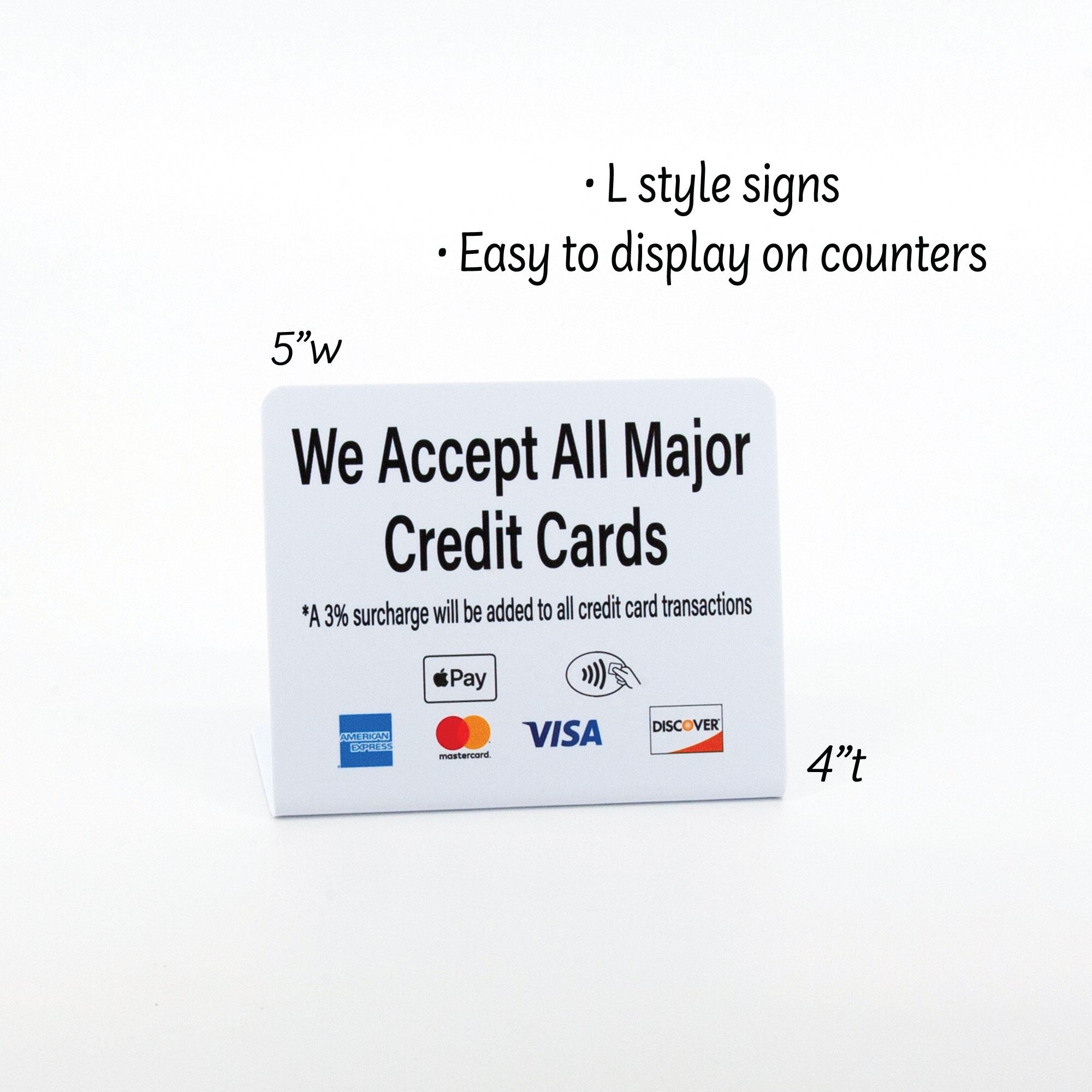 3pk Credit Card Payment Signs W Surcharge L Style Countertop Display Free Shipping Credit Card Logos And Contactless Etsy 3pk Credit Card Payment Signs W Surcharge L Style Countertop Display Free Shipping Credit Card Logos And Contactless Etsy