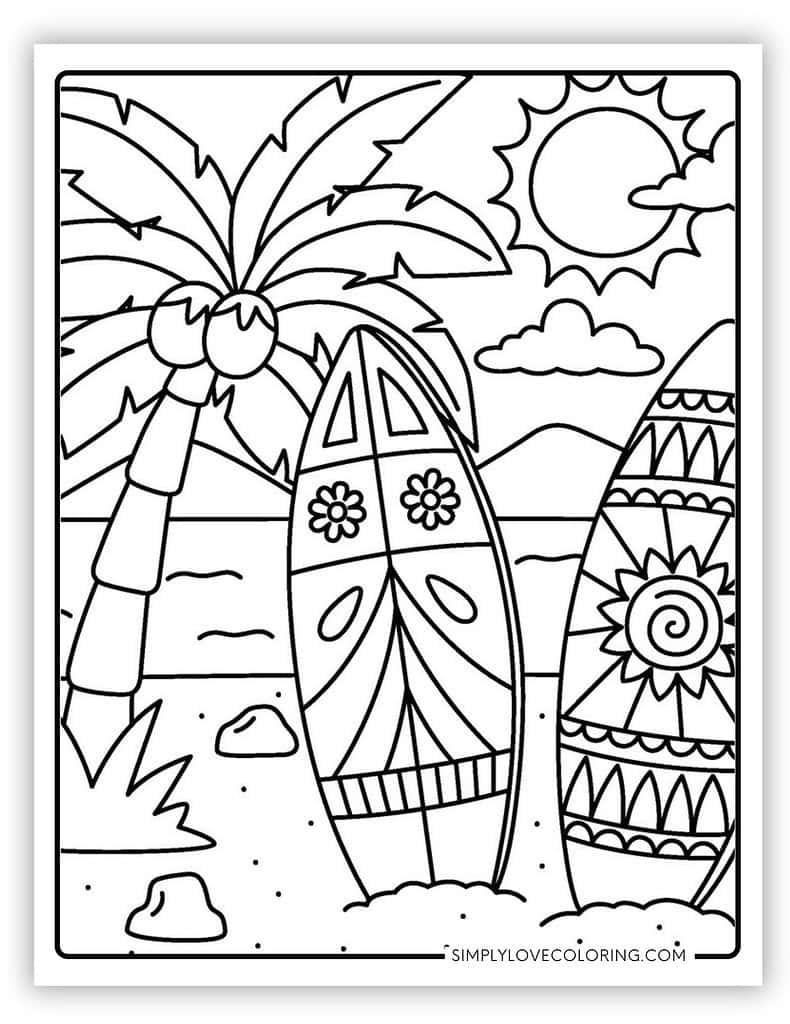 cute summer coloring pages