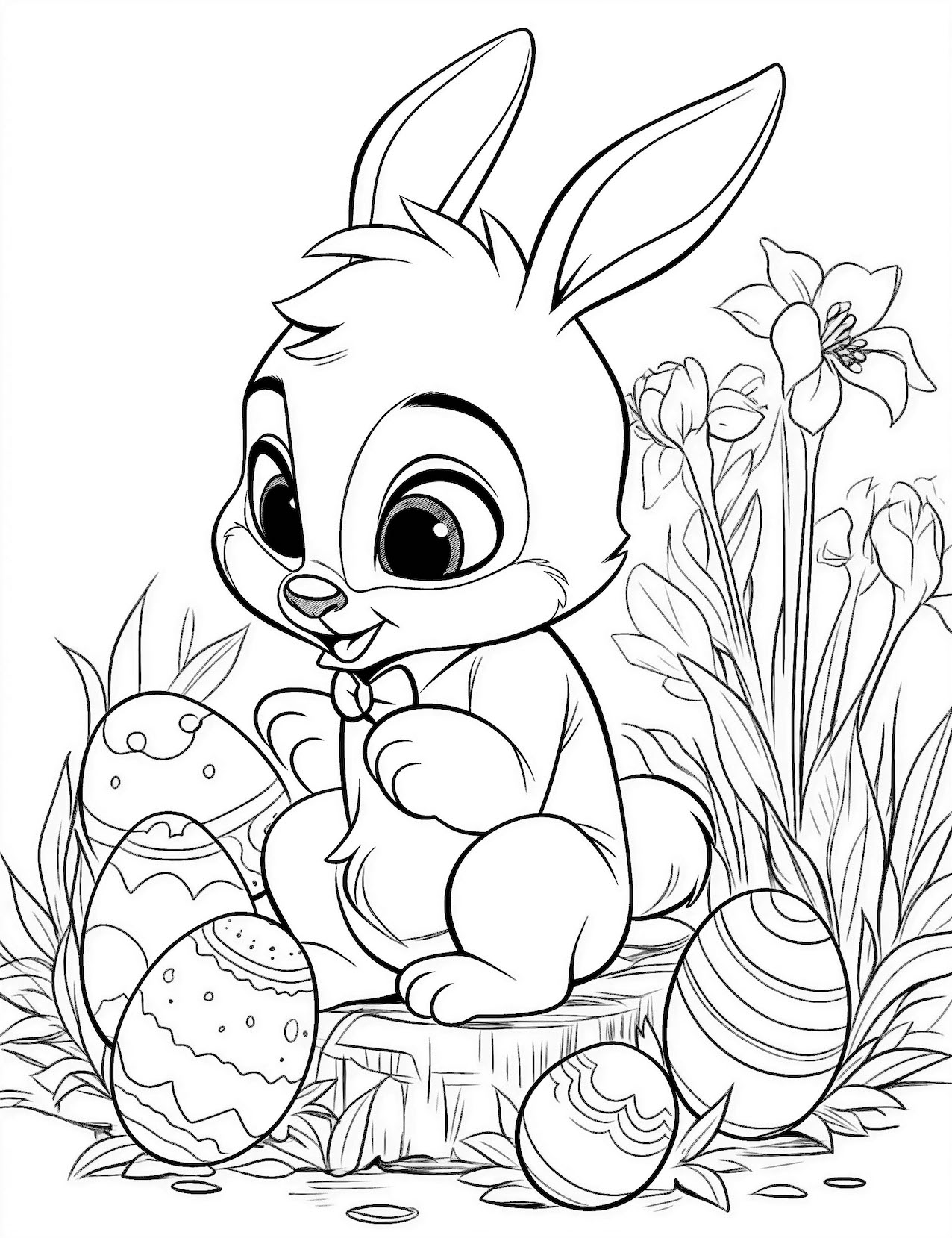 easter bunnies coloring pages