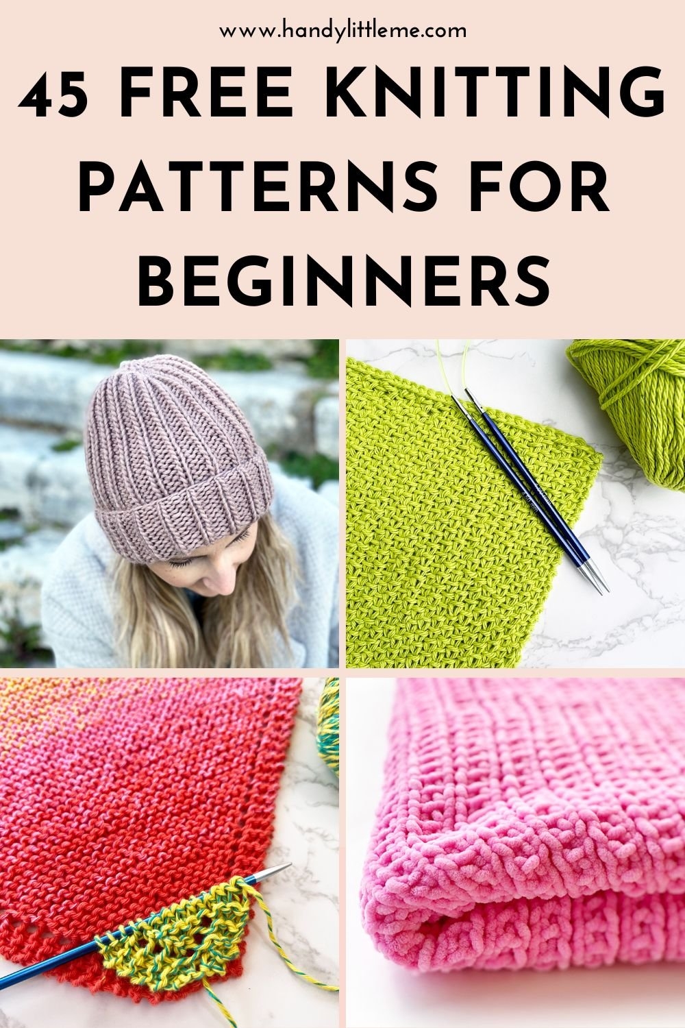 45 Free Knitting Patterns For Beginners Handy Little Me