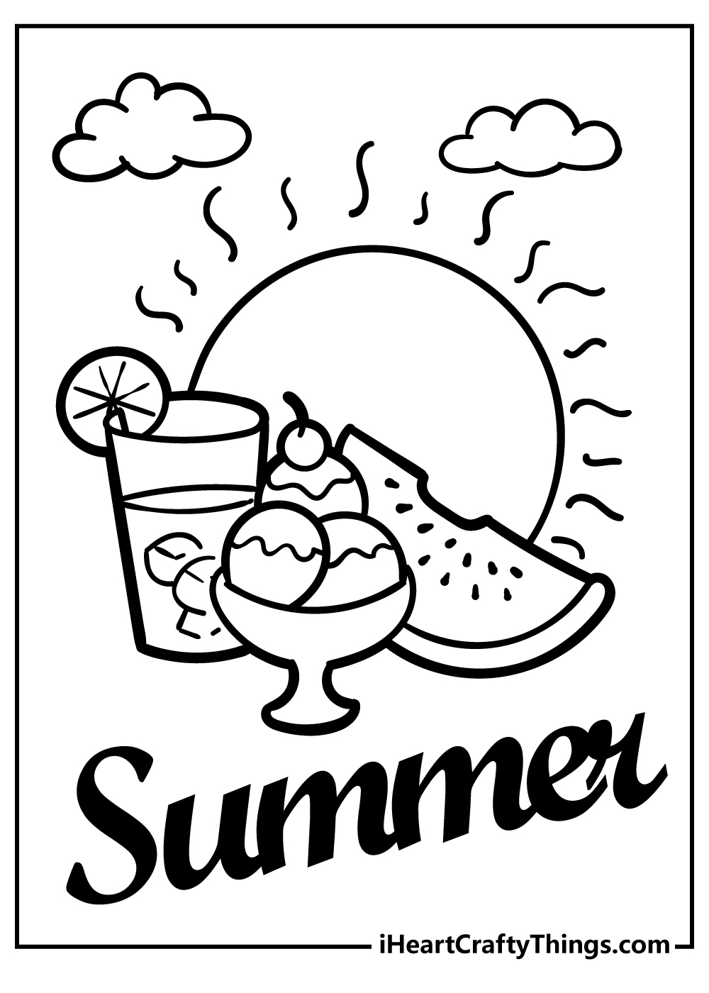 summer fun coloring pages
