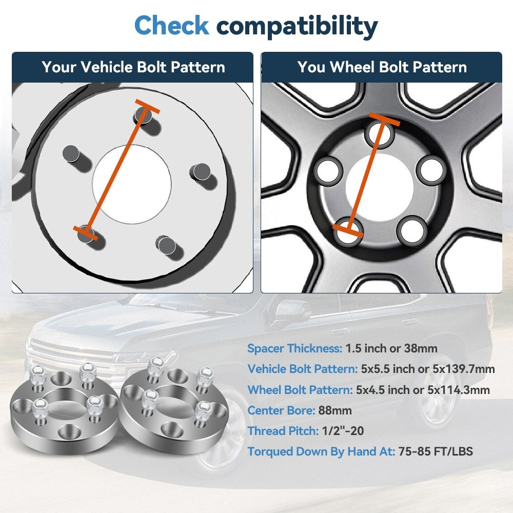 4Pc 1 5 5x5 5 To 5x4 5 Wheel Adapters For Ford F 150 5x139 7 Convert To 5x114 3 EBay