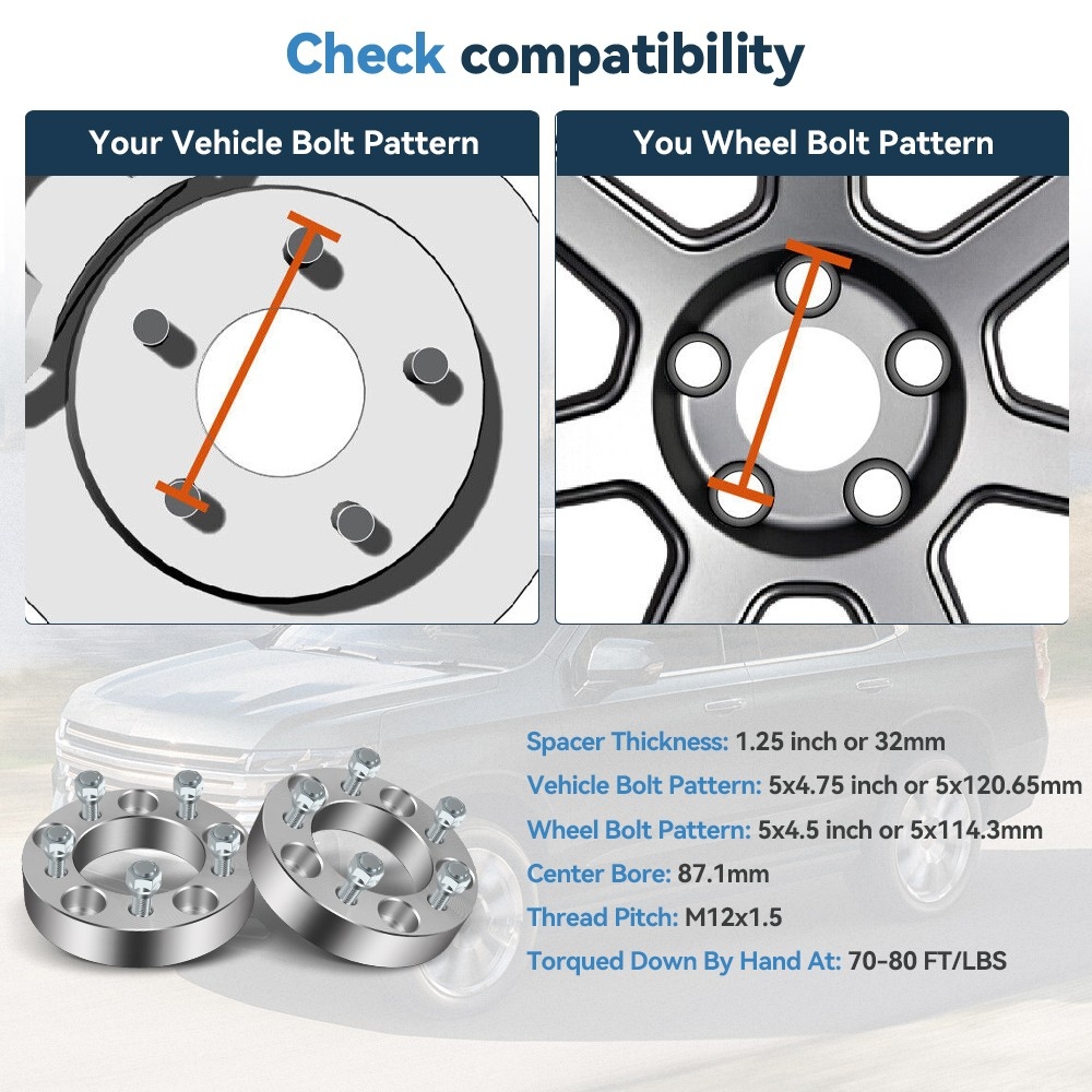 4Pcs 1 25 5x120 65 To 5x114 3 Wheel Adapters For Chevy S10 GMC Sonoma 1991 2004 Private Label