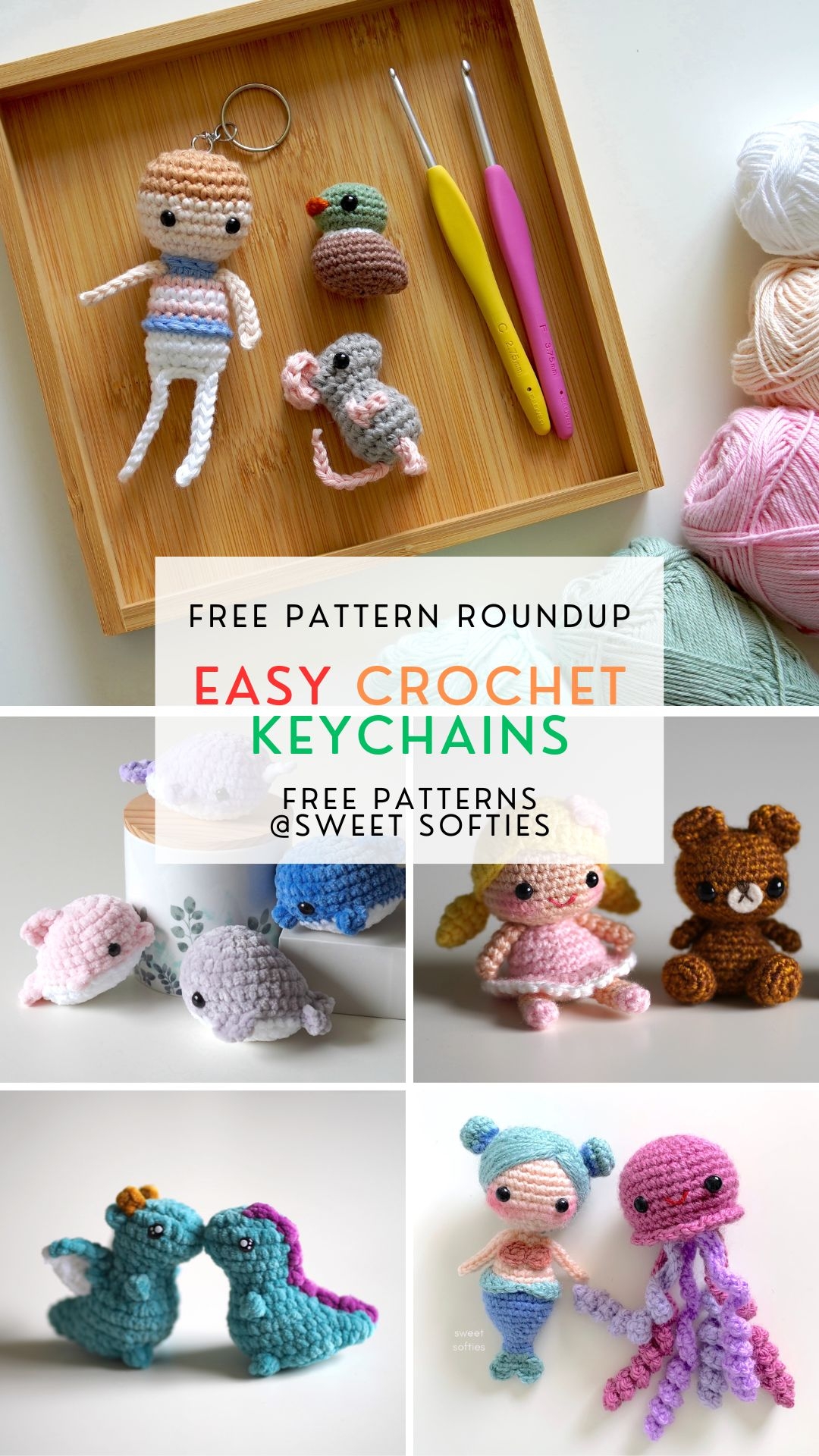 50 Free Crochet Keychain Pattern Roundup Sweet Softies