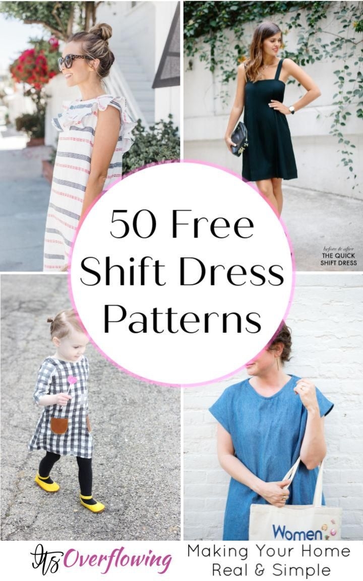 50 Free Shift Dress Patterns For Beginners PDF Pattern 