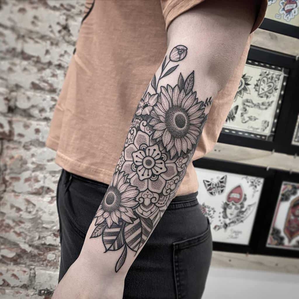 half sleeve pattern tattoos
