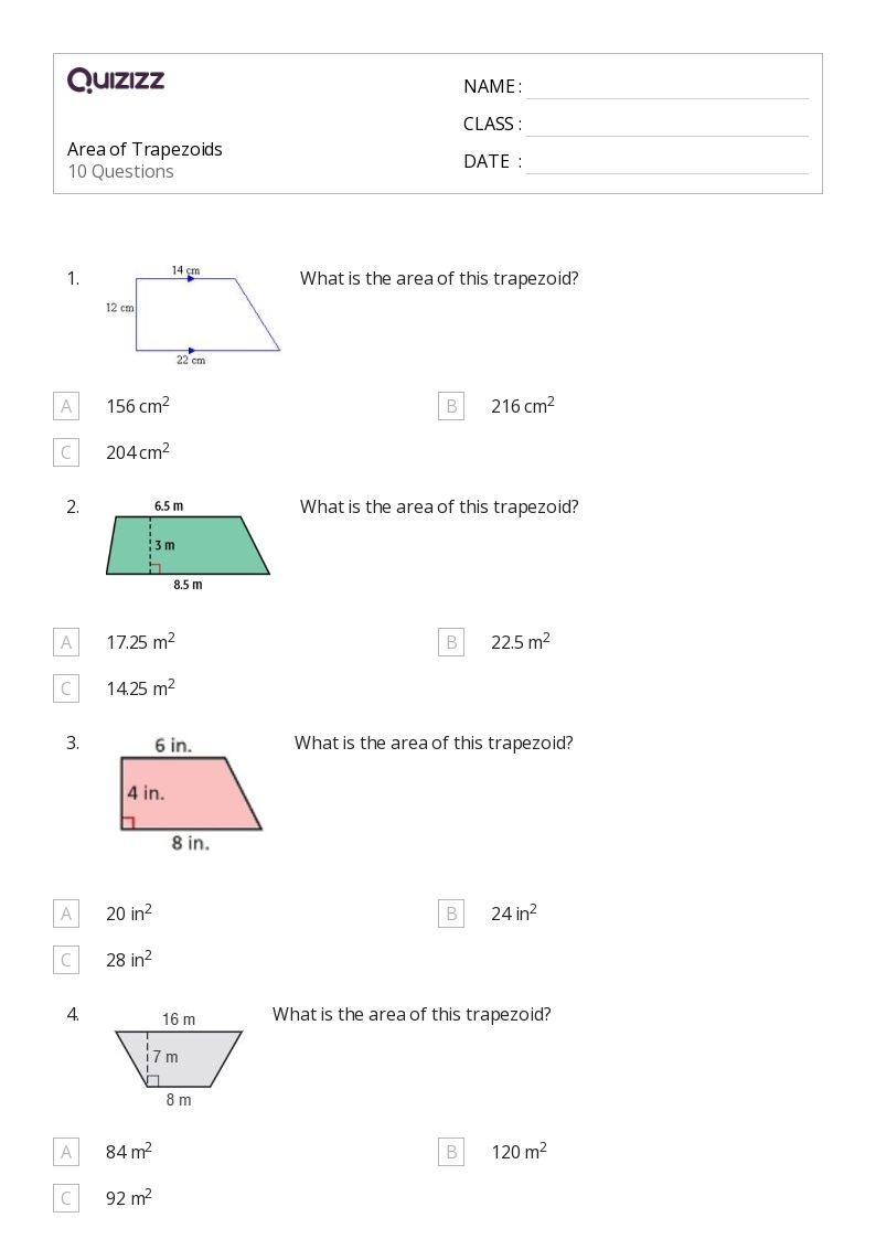50 Trapezoids Worksheets For 8th Year On Quizizz Free amp Printable Worksheets Library