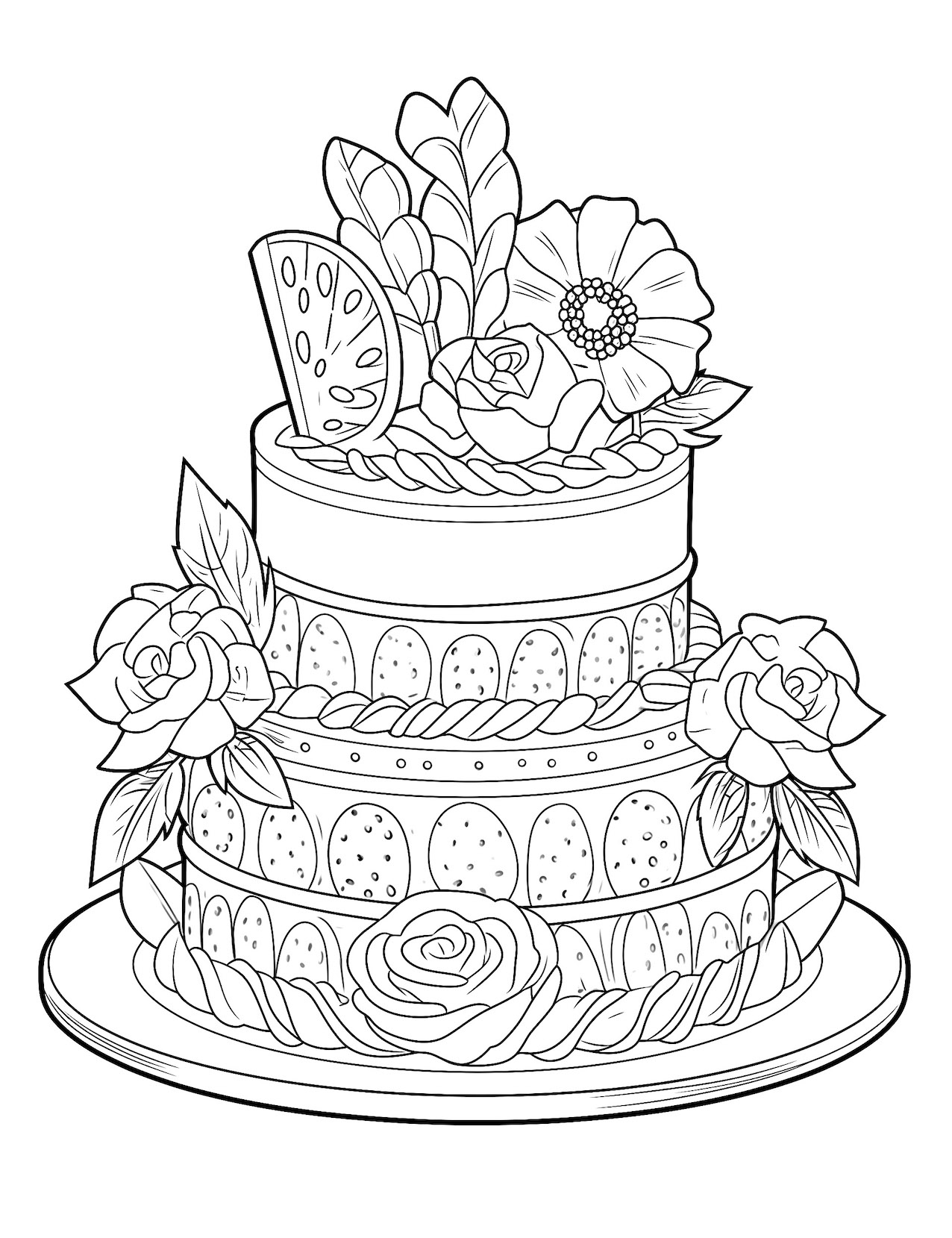 cake colouring in pages cake colouring in pages