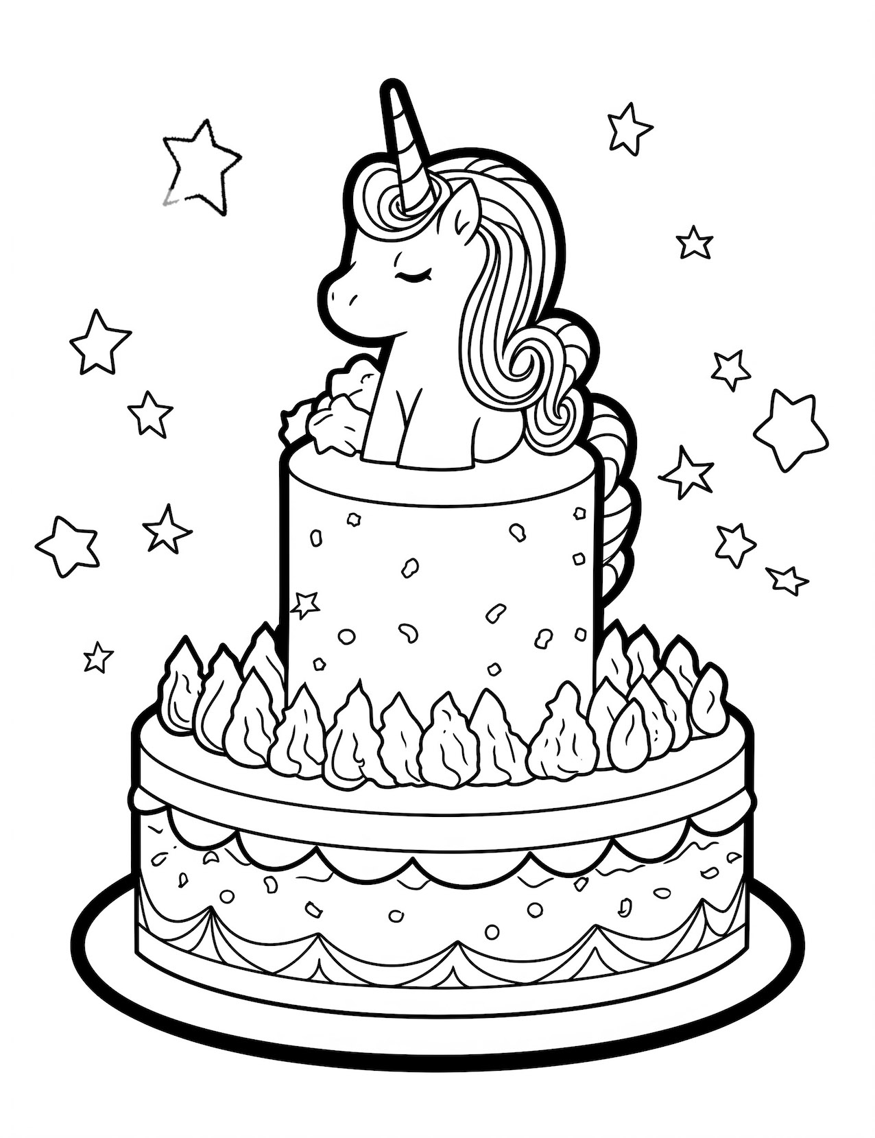 coloring pages birthday cake