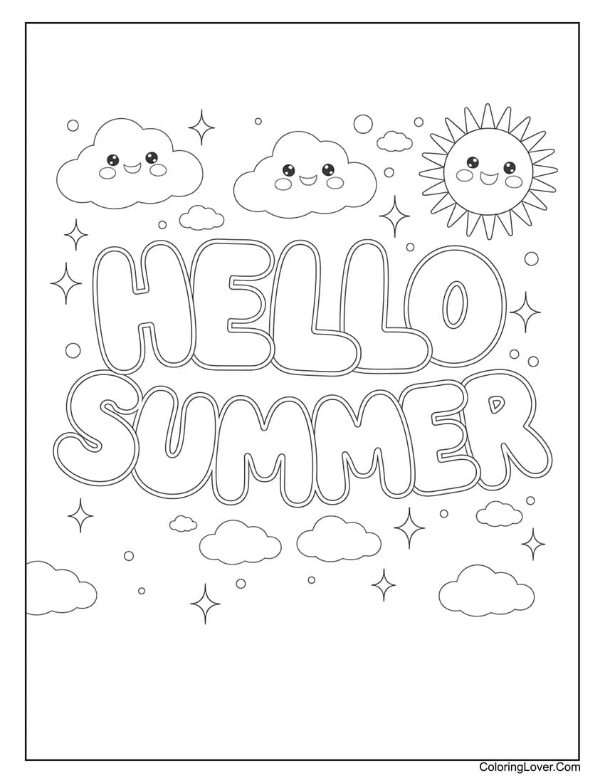 summer coloring pages for preschoolers