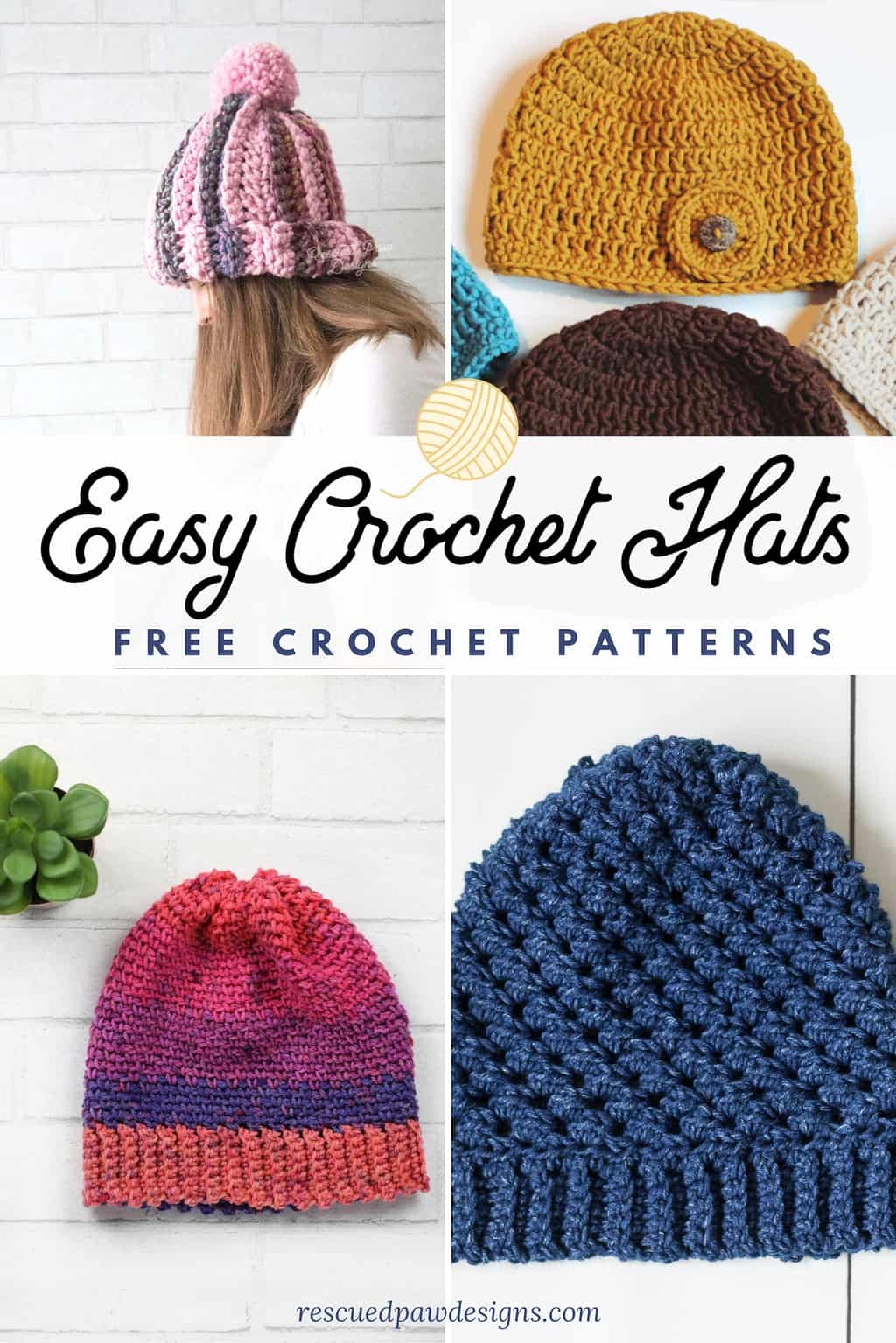 6 Easy Crochet Hat Patterns For Beginners Easy Crochet Patterns 6 Easy Crochet Hat Patterns For Beginners Easy Crochet Patterns