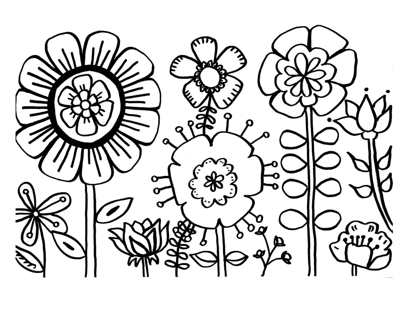 free coloring pages of flowers