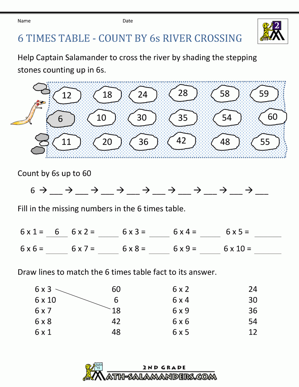 6 Times Table Worksheets Library