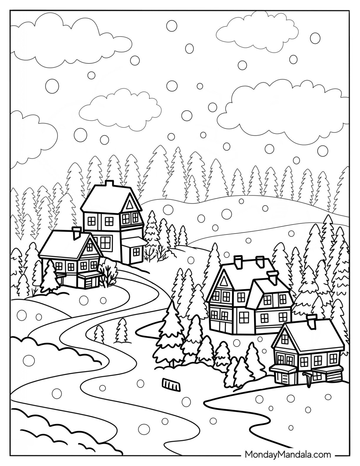 winter coloring pages printable pdf